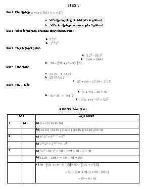 Toán 6 - Đề ôn tập chương 1 - Đề số 2